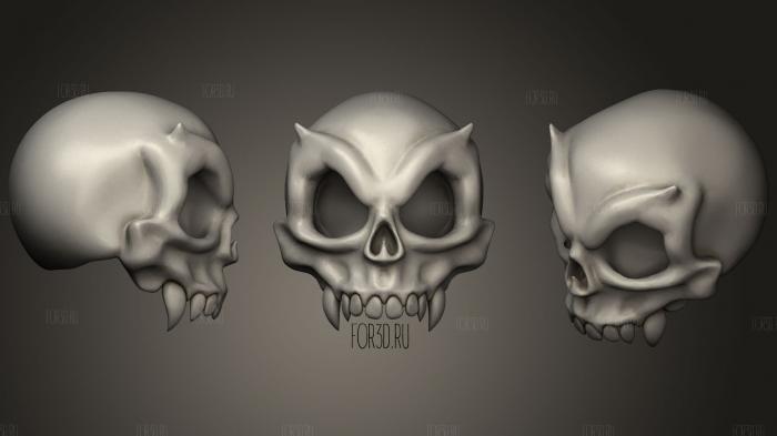 Demonic Skull stl model for CNC